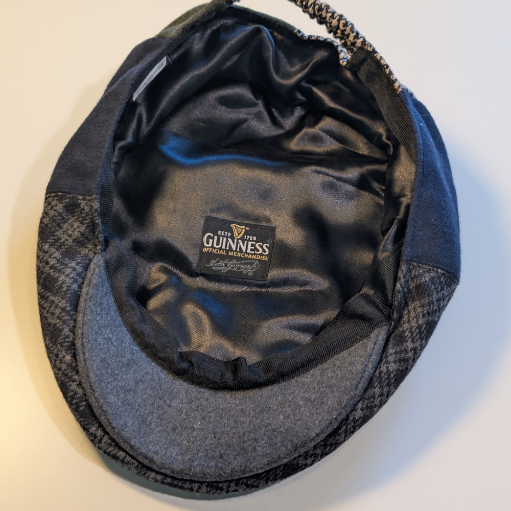 Guinness Patchwork Flat Cap in Navy, Green & Gray - image 4